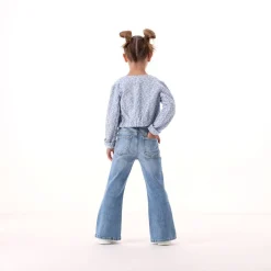Pantaloni flare in denim per bambina