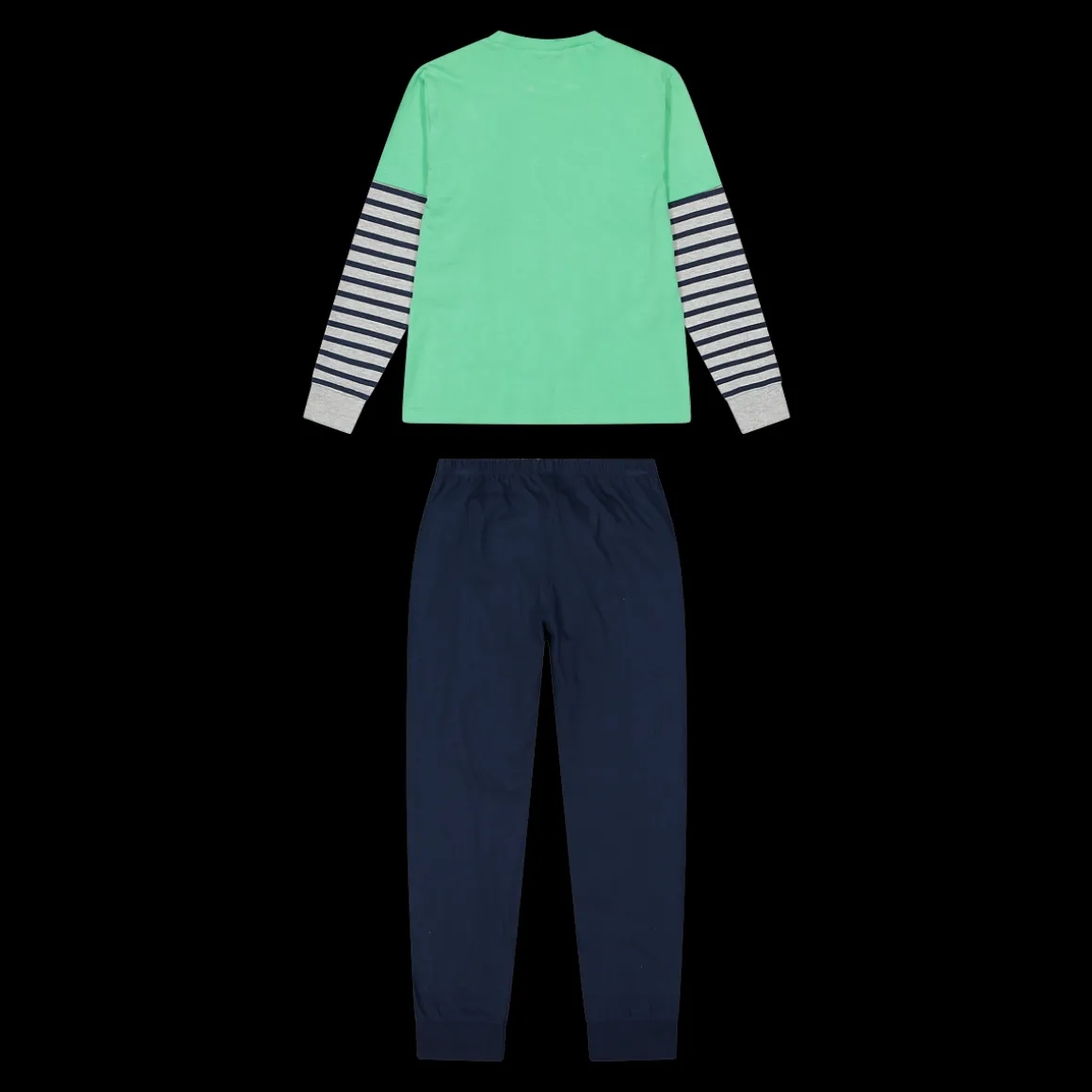 Pigiama con maniche a righe bambino 100% cotone