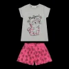 Pigiama corto bambina con stampa gattino 100% cotone