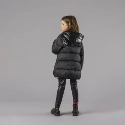 Piumino extra lungo con cappuccio da bambina