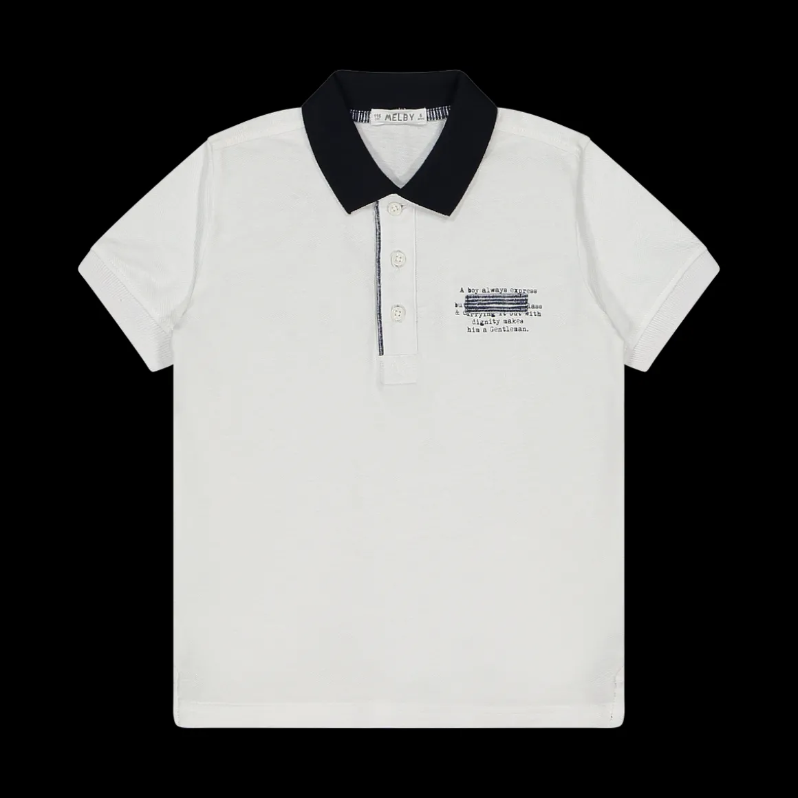 Polo da bambino elegante in piquet bianco.
