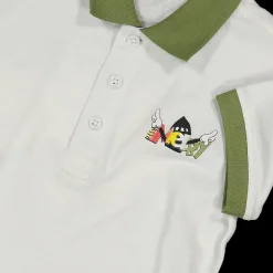 Polo da bambino in piquet con stampa sul retro