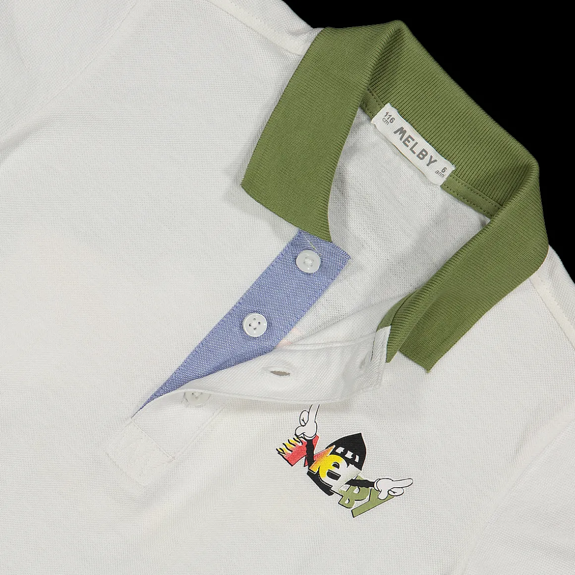 Polo da bambino in piquet con stampa sul retro