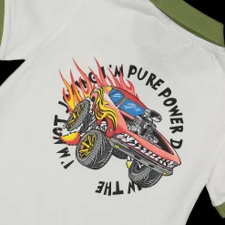 Polo da bambino in piquet con stampa sul retro