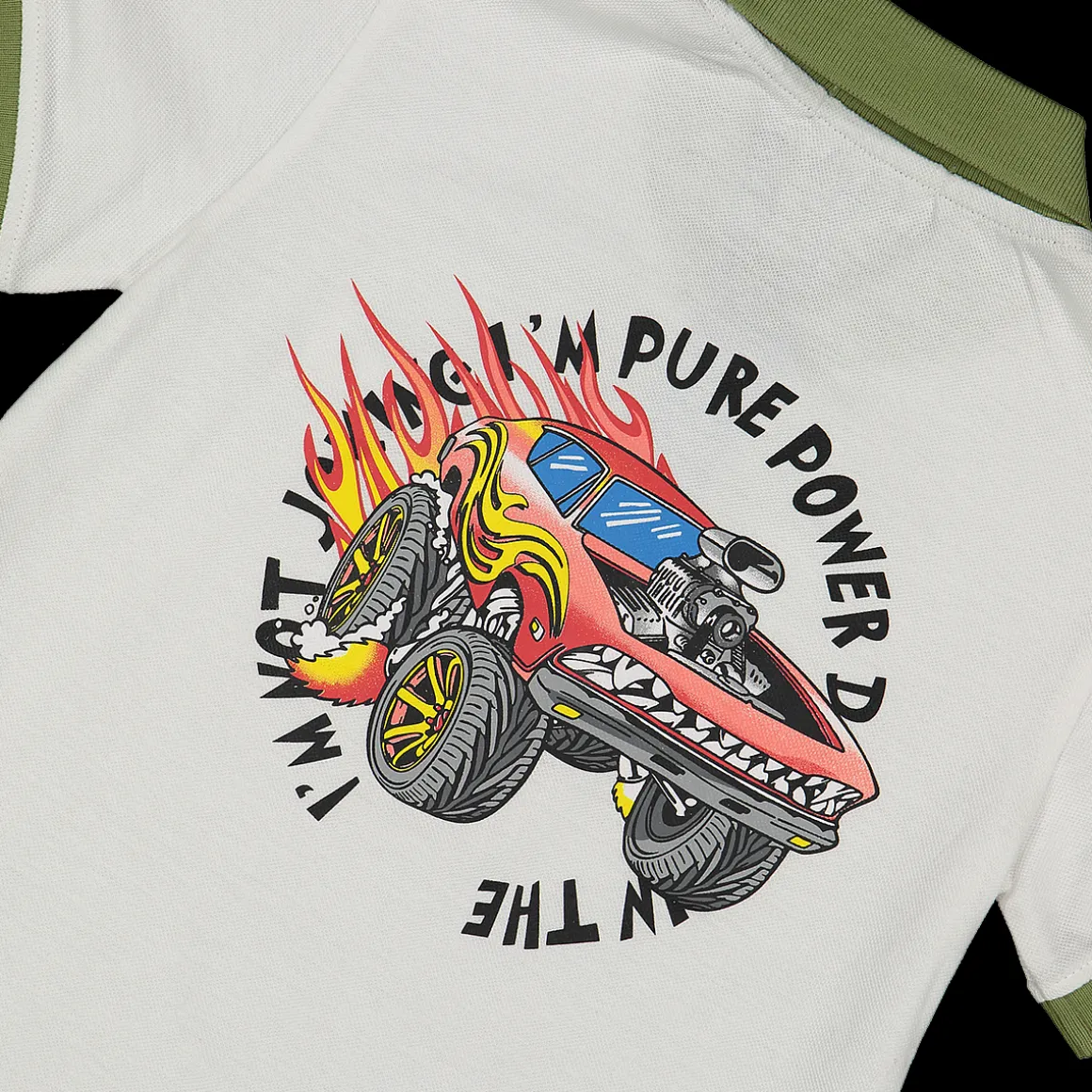 Polo da bambino in piquet con stampa sul retro
