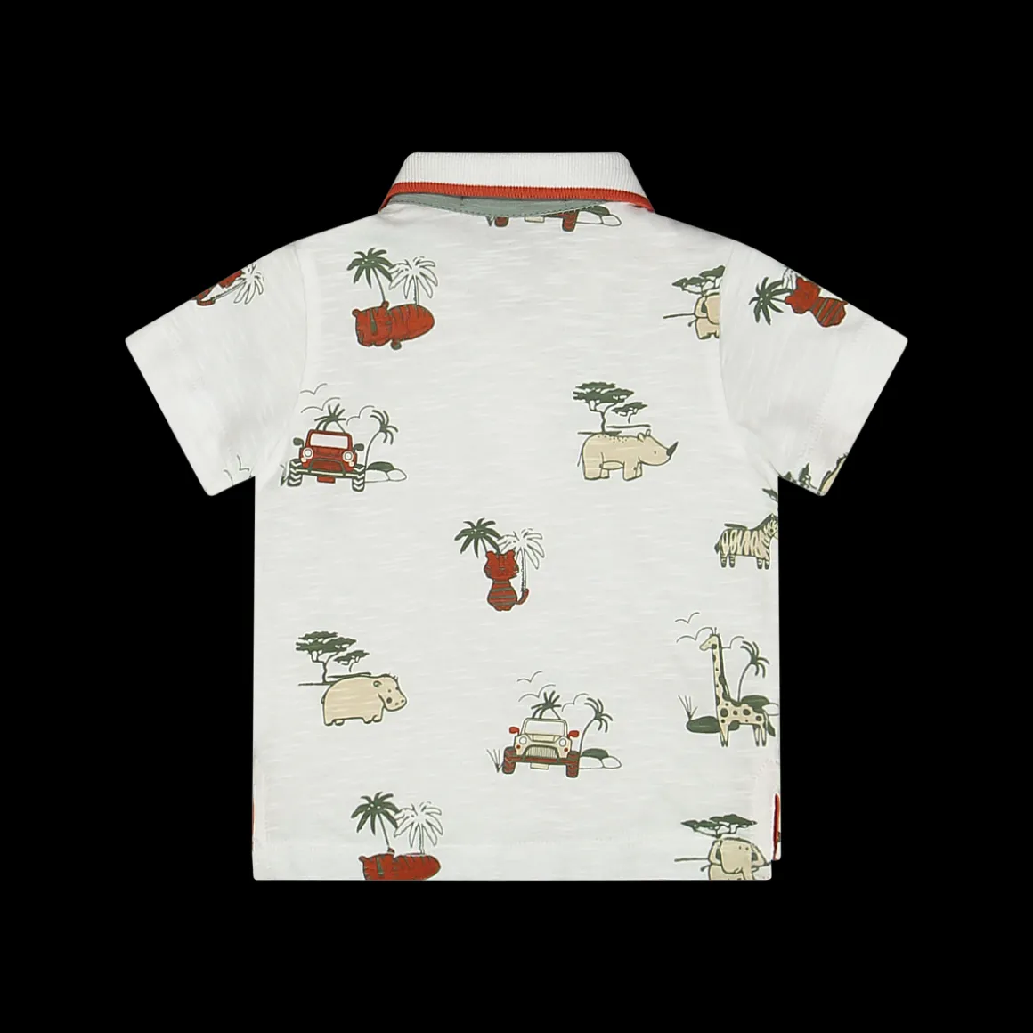 Polo in cotone malfilè con animaletti da bambino
