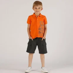 Polo piquet arancio da bambino