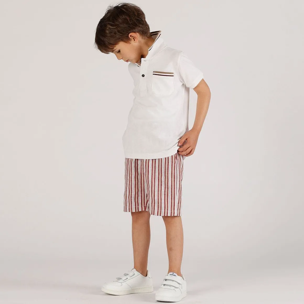 Polo piquet panna da bambino