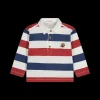 Polo rigata in jersey invernale per bambino