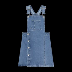 Salopette in denim da bambina