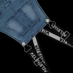 Salopette in denim da bambina