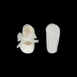 Scarpetta in ecopelle e strass da neonata