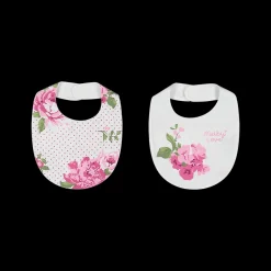 Set 2 bavaglini con fiori da neonata