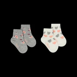 Set 2 calzini da neonata corti fantasia