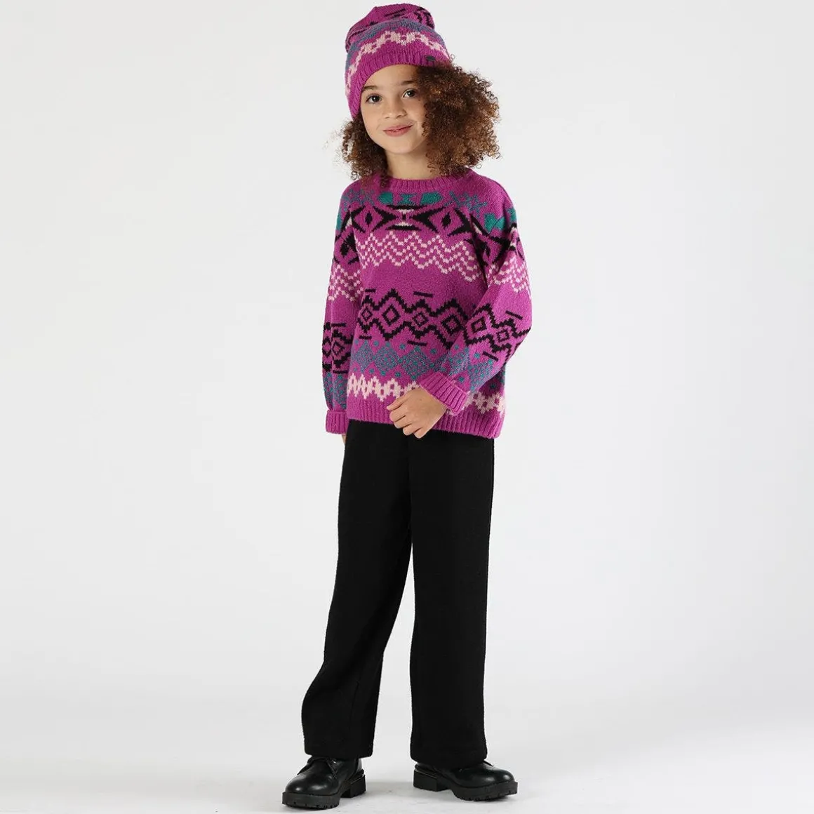 Set berretto e scaldacollo tricot bambina