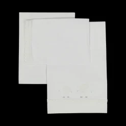 Set lenzuolo da culla con elefantini ricamati per neonata