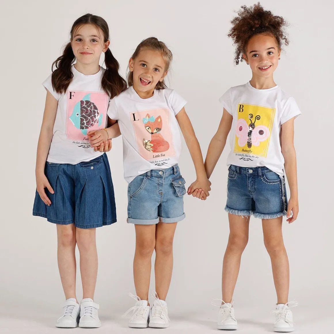 Shorts in denim da bambina