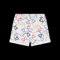 Shorts in felpa con cuoricini per bambina