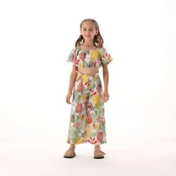 Top con stampa tropicale per bambina