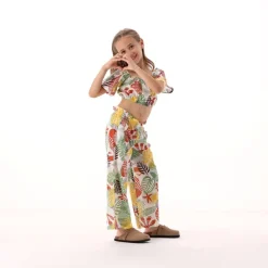 Top con stampa tropicale per bambina