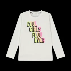 T-shirt a manica lunga con stampa da bambina