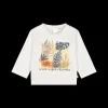 T-shirt a maniche lunghe con stampa foliage per bambino