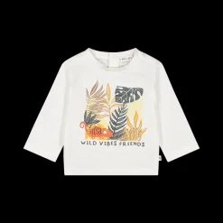 T-shirt a maniche lunghe con stampa foliage per neonato