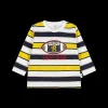 T-shirt a righe da bambino tema rugby