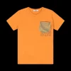 T-shirt arancio con taschino da bambino