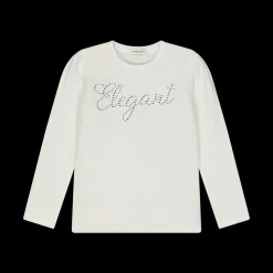 T-shirt bambina a manica lunga con strass