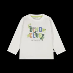 T-shirt bianca con dinosauri per neonato
