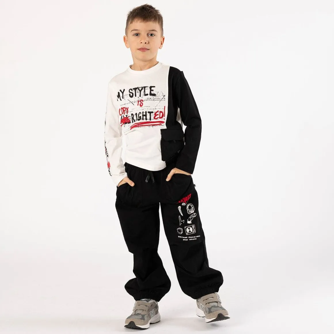 T-shirt bicolore per ragazzo