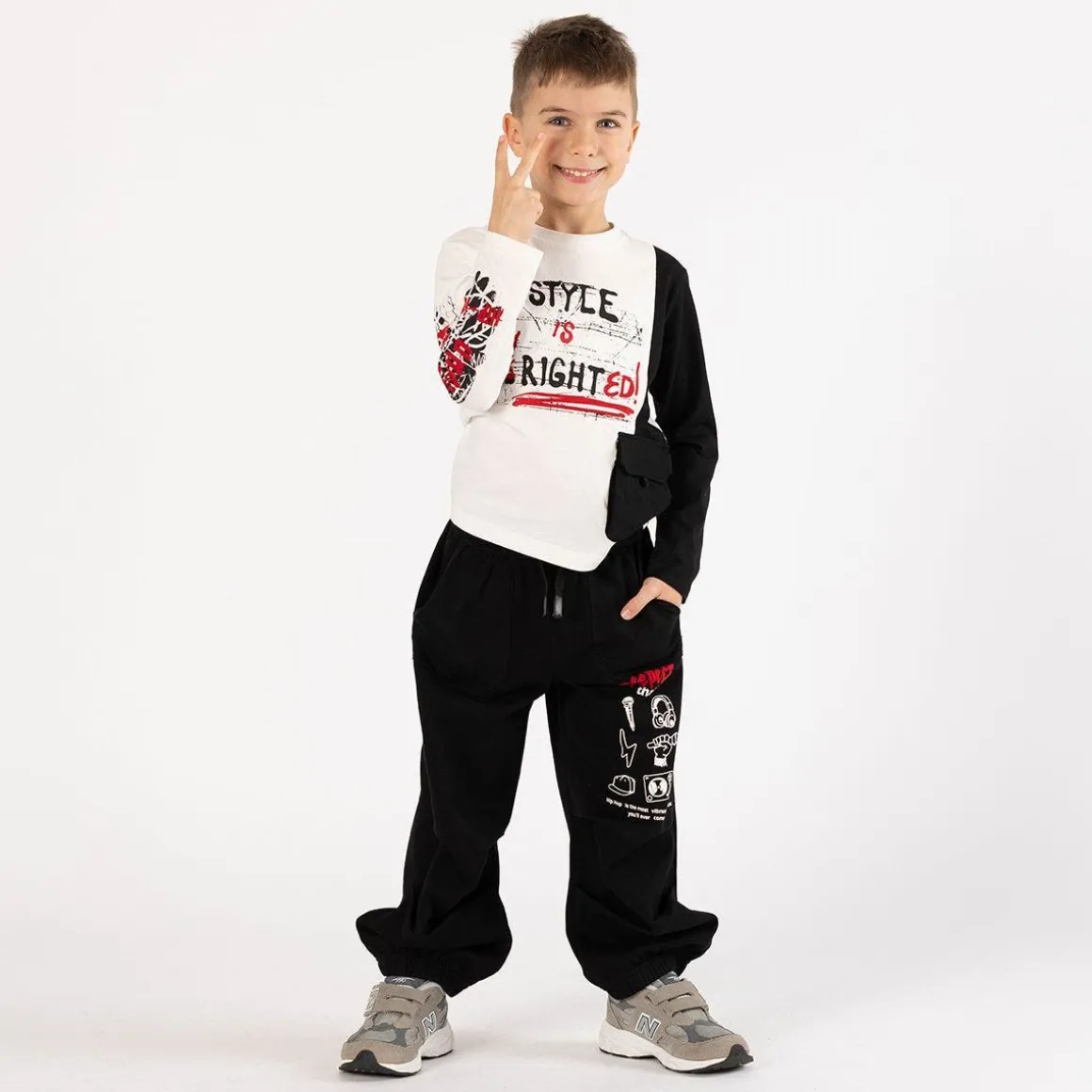 T-shirt bicolore per ragazzo