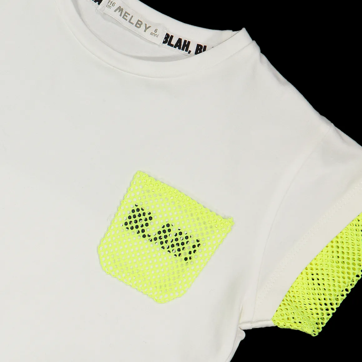 T-shirt boxy da bambina con rete