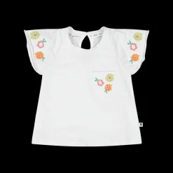 T-shirt con fiorellini ricamati per neonata