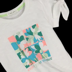 T-shirt con nodo su maniche bambina