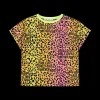 T-shirt con stampa animalier da bambina