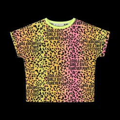 T-shirt con stampa animalier da bambina