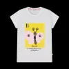 T-shirt con stampa e paillettes da bambina