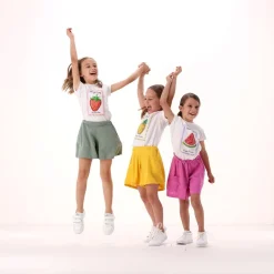 T-shirt con stampa gummy per bambina