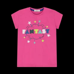 T-shirt con stampa multicolor da bambina
