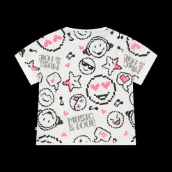T-shirt con stampa pixel per bambina