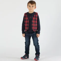 T-shirt da bambino con stampa scozzese
