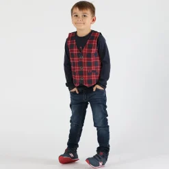 T-shirt da bambino con stampa scozzese