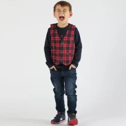 T-shirt da bambino con stampa scozzese