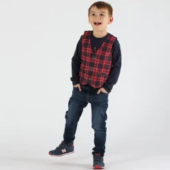 T-shirt da bambino con stampa scozzese