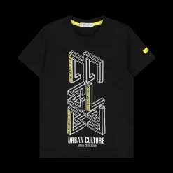 T-shirt da bambino in jersey con stampa reflex