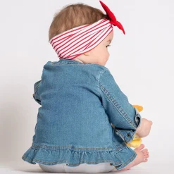 T-shirt in jersey a righine da bambina