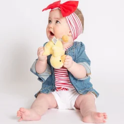 T-shirt in jersey a righine da bambina