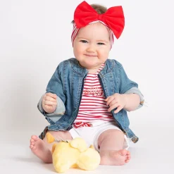 T-shirt in jersey a righine da bambina